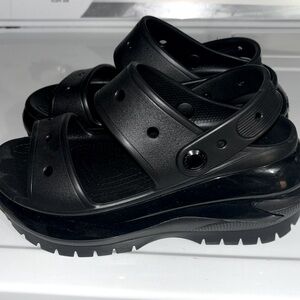 Platform croc sandals
